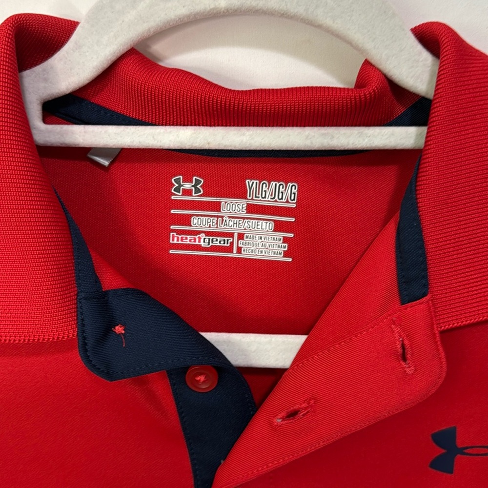 Under Armour youth heat gear  Polo Shirt red - Picture 3 of 7